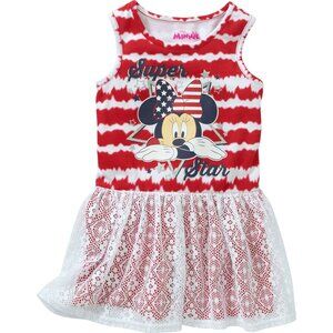 Toddler Girls Minnie Mouse "Super Star" Lace Tutu Dress Size 2T 4th of July NWT